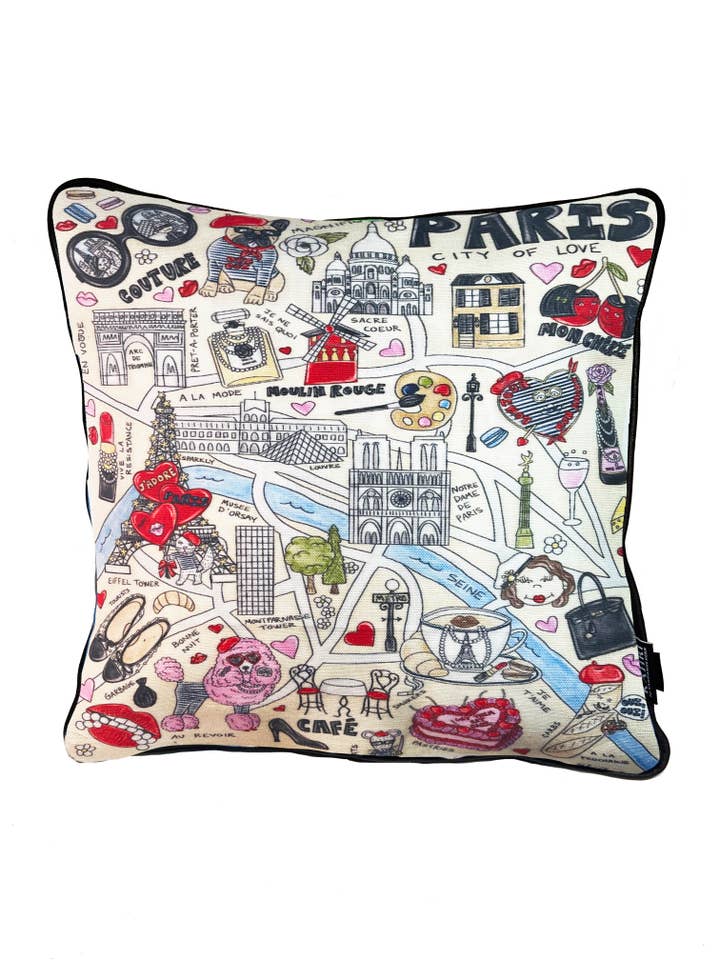 Coussin Paris Map pour la vente par KAHRI
