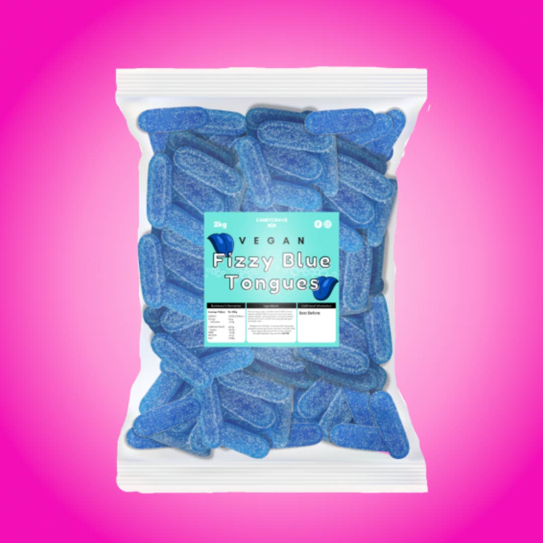 Clickin It Candy - Wholesale Gummy - 2kg Candy Crave Vegan Fizzy Blue Tongues