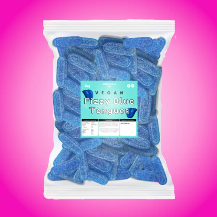 Clickin It Candy - Wholesale Gummy - 2kg Candy Crave Vegan Fizzy Blue Tongues0