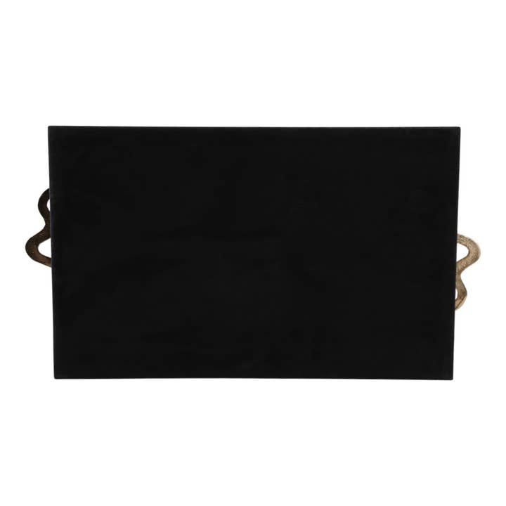 Sagebrook Home - Wholesale Decorative Tray - Faux Leather Snake Decorative Tray - Black/Gold, 21.75 in.10