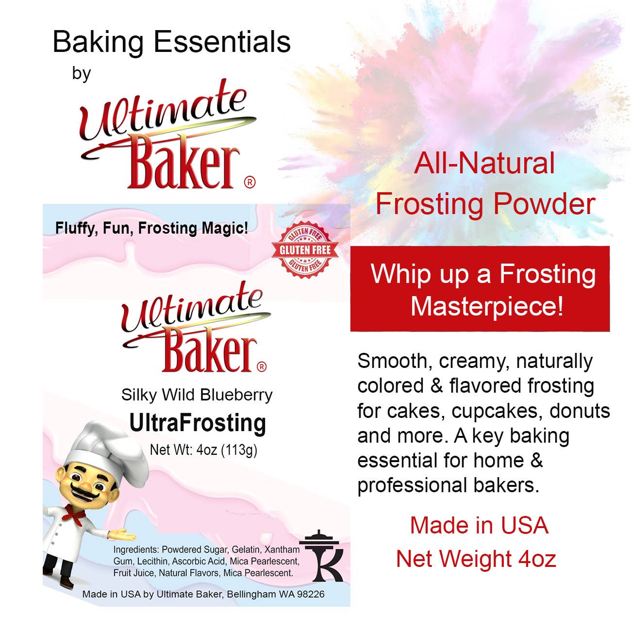 Ultimate Baker - Wholesale Icing - Ultimate Baker UltraFrosting Wild Blueberry (1x4oz) 1