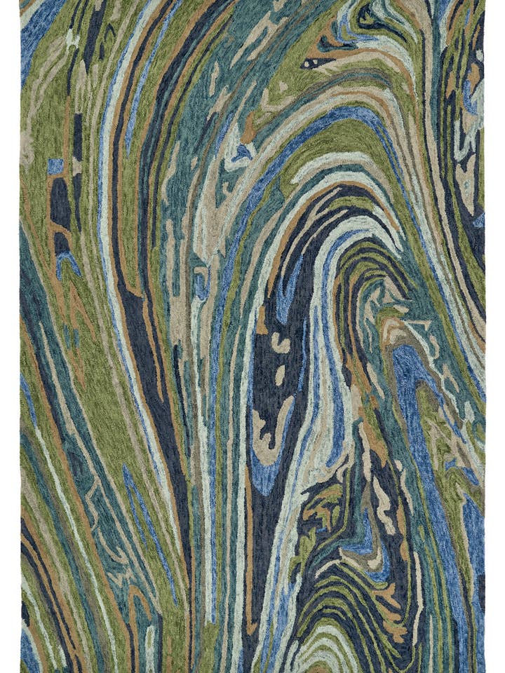 Marble Collection Green 2'6" x 8' Runner Runner for wholesale by contempo fashion