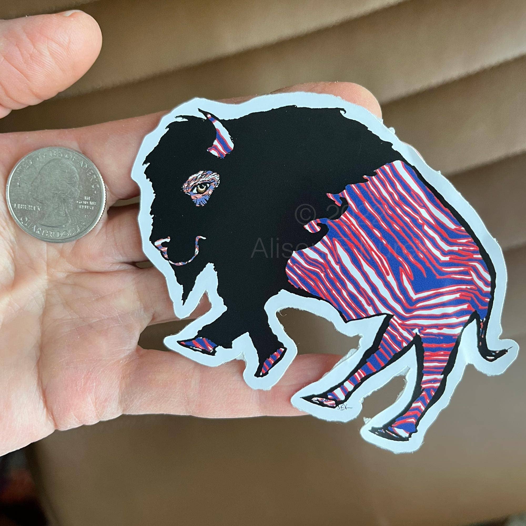 Alison E. Kurek - Wholesale Sticker - Football Inspired Buffalo Die Cut Waterproof Vinyl Sticker3
