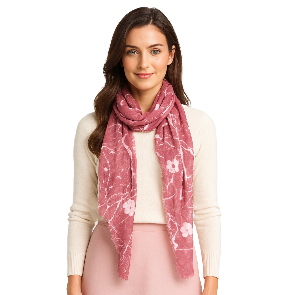 Blue Pacific – wholesale Scarf – Women's – Vintage Cashmere Floral Fade Scarf4