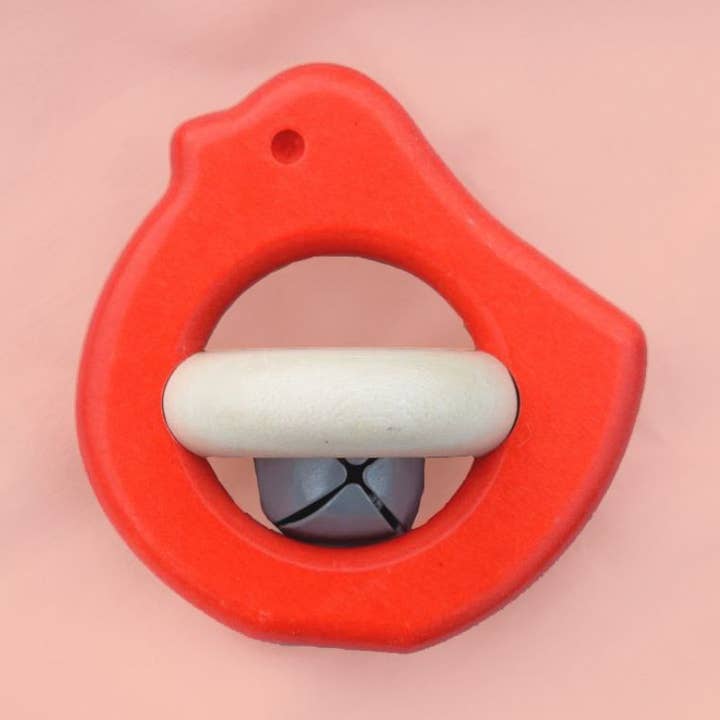 Wooden Rattle Bird with Bell for wholesale by BAJO WOODEN TOYS