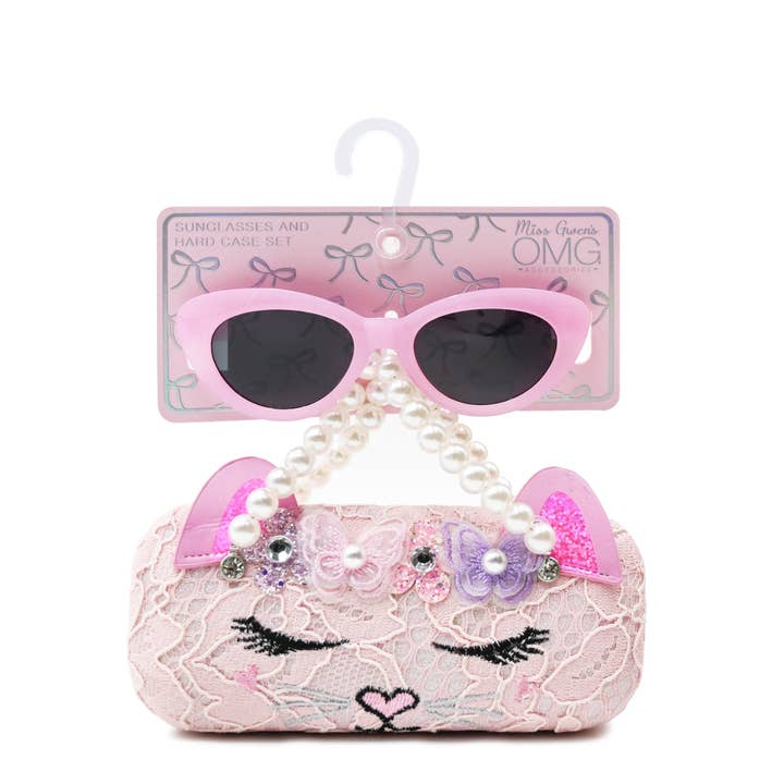Bella Butterfly Flowers Crown Case and Sunglasses for wholesale by OMG Accessories