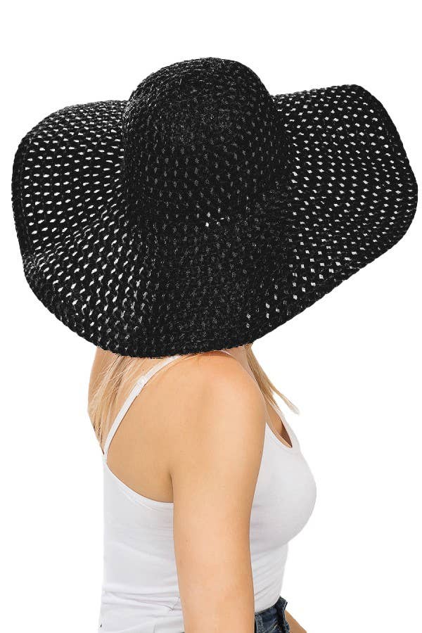 Cap Zone - Wholesale Straw Hat - Women's - Petite Open Weave Light-Weight  Floppy Brim Sun Hat16