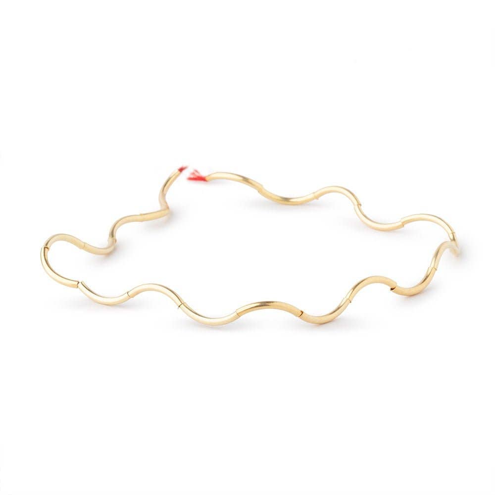 Beads of Cambay - Wholesale Beads - 10mm x 1mm 22kt Gold Plated  Copper Curved Tube Beads 7.5 inch 20 pieces3