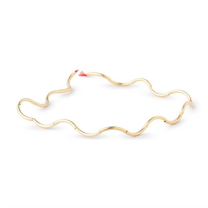 Beads of Cambay - Wholesale Beads - 10mm x 1mm 22kt Gold Plated Copper Curved Tube Beads 7.5 inch 20 pieces3