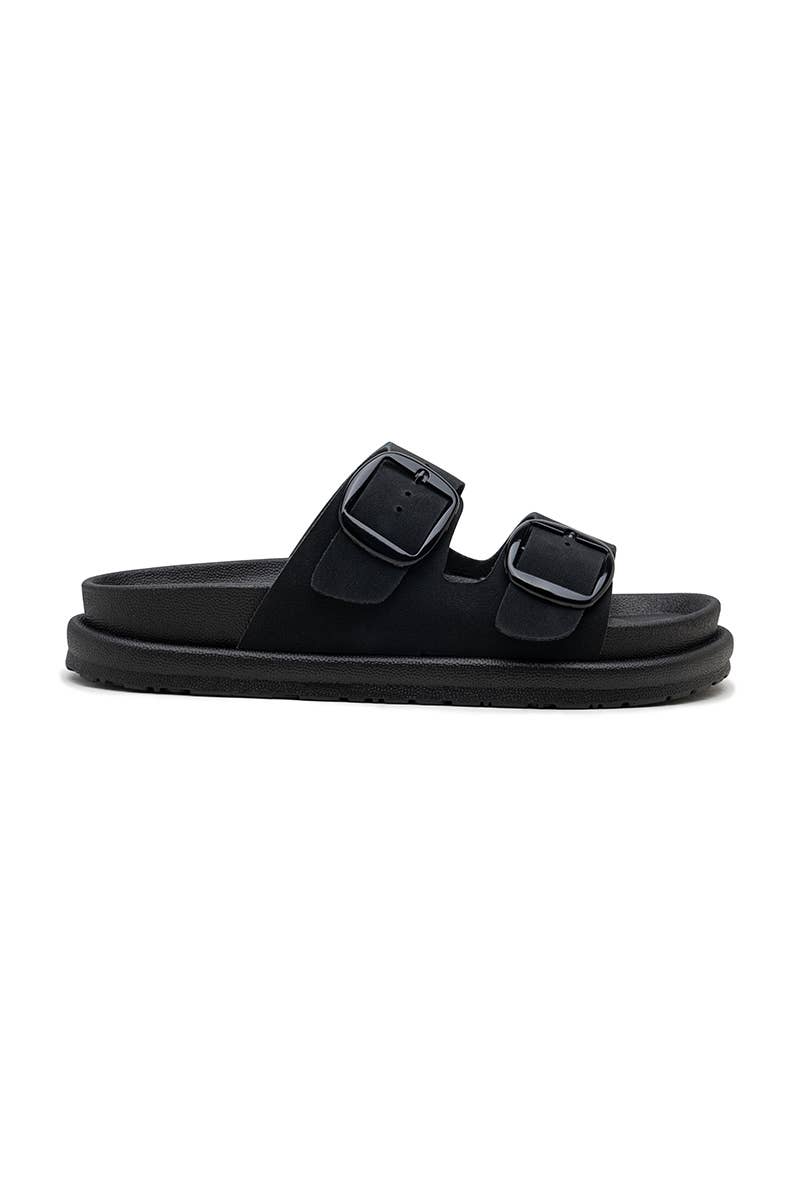 LADY GLORY - Wholesale Sandals - Women's - Flat mules with double buckles – Comfort and casual style2