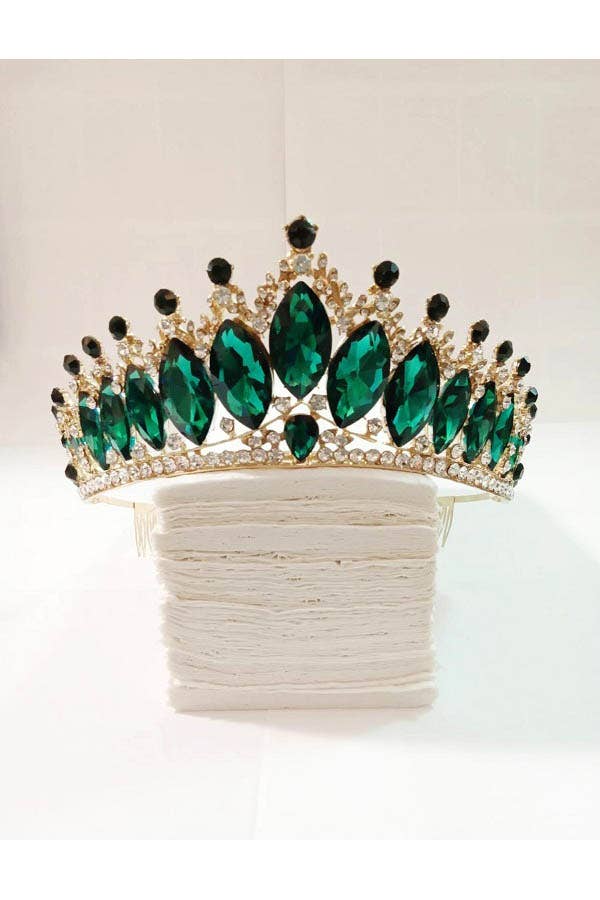 Chicas - Wholesale Tiara - Women's - One Size Fits All Metal Tiara With Jewels HT912-11