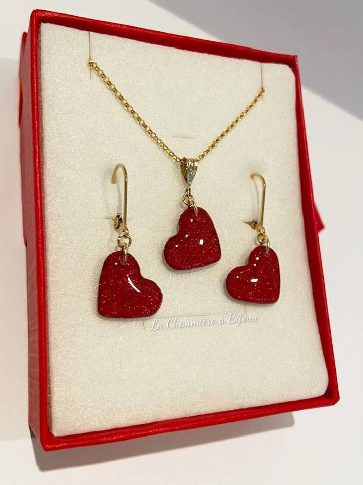 Goldgefülltes Herz-Set für den Großhandel von La Chaumière à Bijoux