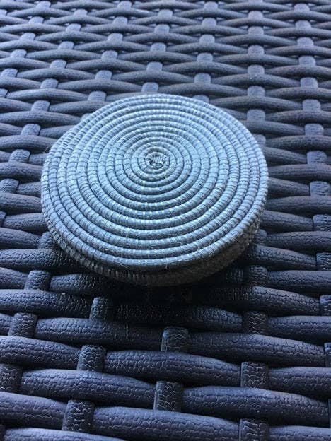 Sisal Coasters - Gray With Storage - Set of 4 for wholesale by The African Home Goods