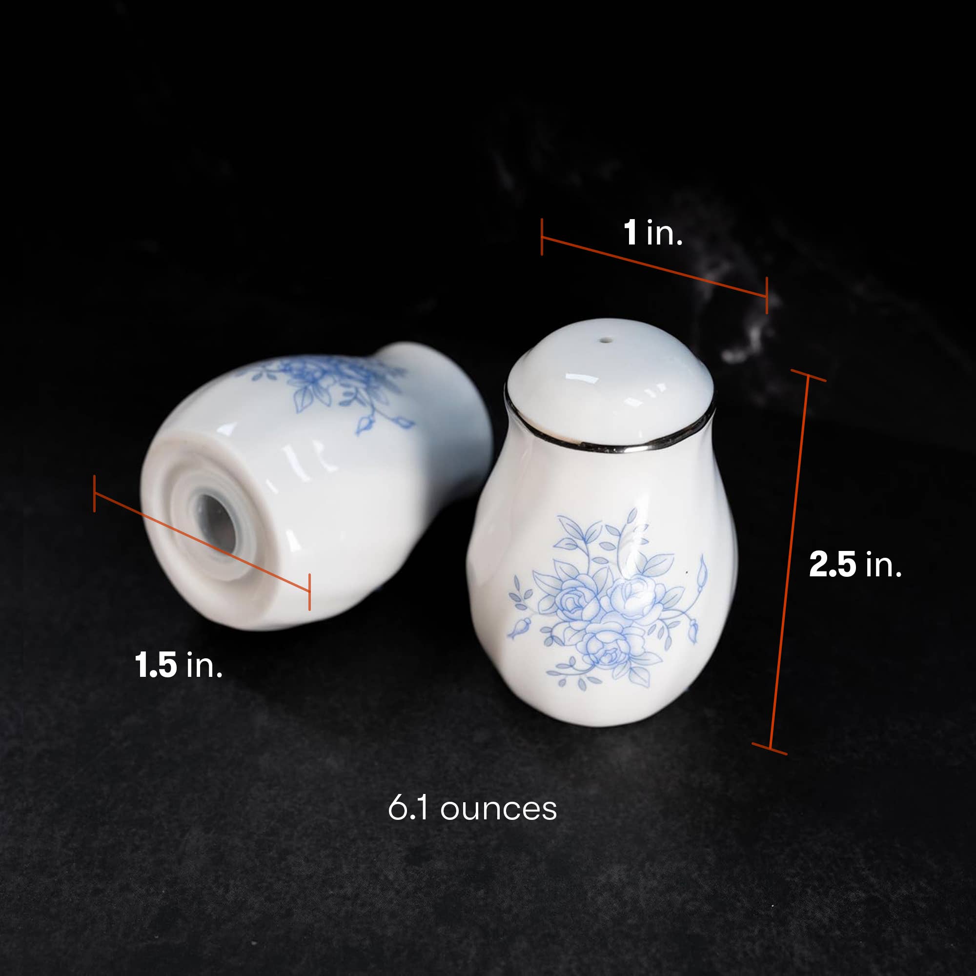 Lynns - Wholesale Salt & Pepper Shaker Set - *Floral Porcelain Salt & Pepper Set, Elegant Vintage7