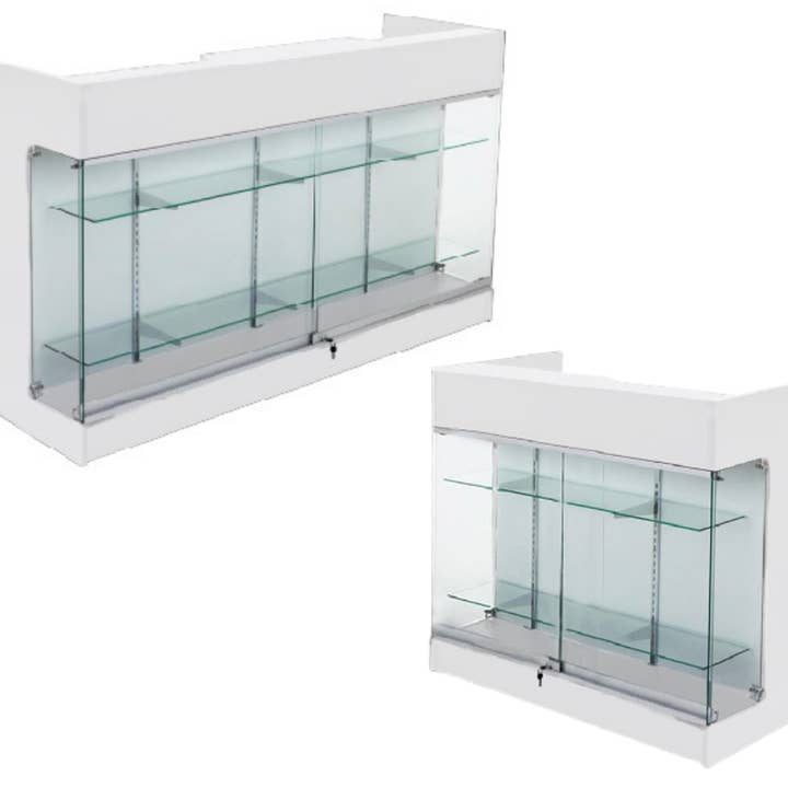 Only Hangers - Wholesale Retailer Display Stand/Case - Black Ledgetop Showcases with LED Lights in 4ft and 6ft5