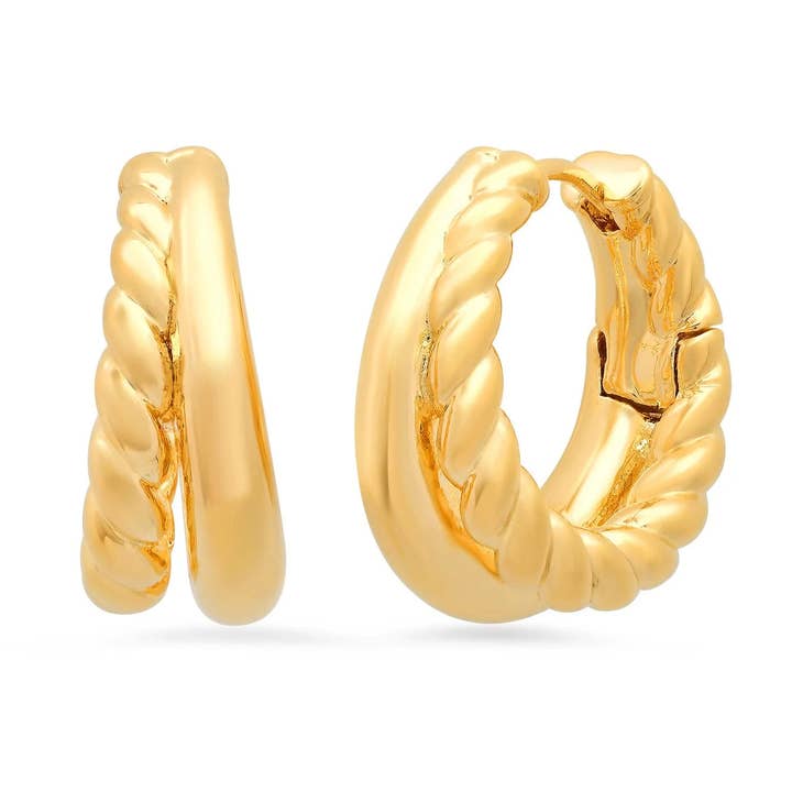 Brincos de Argola Dupla | 20 mm por atacado de Tai Jewelry