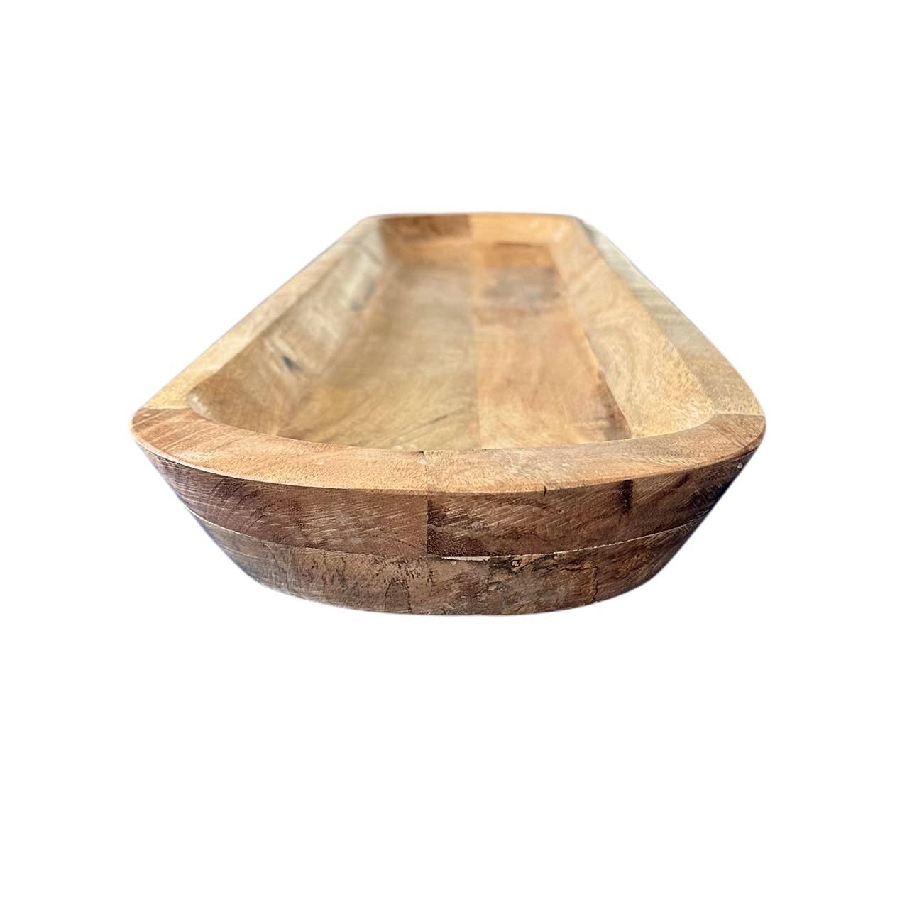 My Grounded Living - Vente Assiettes/plats/bols de décoration - Bol à pâte en bois de manguier sculpté à la main | Centre de table 40x96