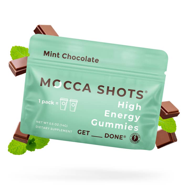 Seattle Gummy Company - Wholesale Oral Supplement/Vitamin - Mocca Shots Mint Chocolate Caffeine Gummy |12-Pack, 24-Shots