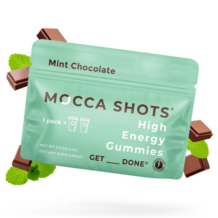 Seattle Gummy Company - Wholesale Oral Supplement/Vitamin - Mocca Shots Mint Chocolate Caffeine Gummy |12-Pack, 24-Shots