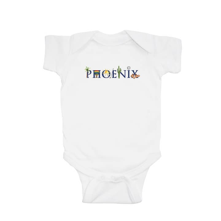phoenix baby snap up short sleeve for wholesale by Tina Labadini Designs