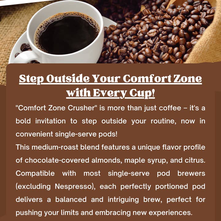 Milestone Coffee - Wholesale Coffee pods - "Comfort Zone Crusher" Coffee Pods - 12ct6