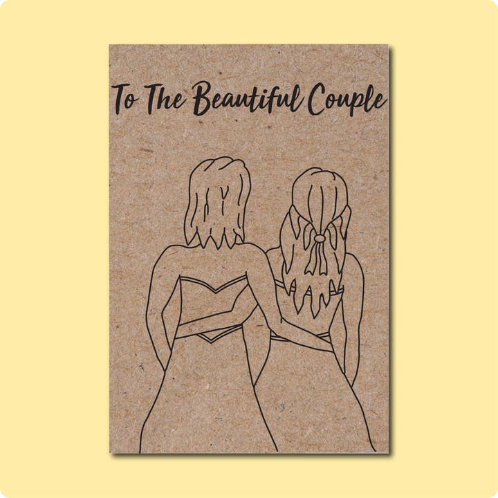 Two Brides Presents - Wholesale Wedding Card - BEAUTIFUL COUPLE Greeting Card
