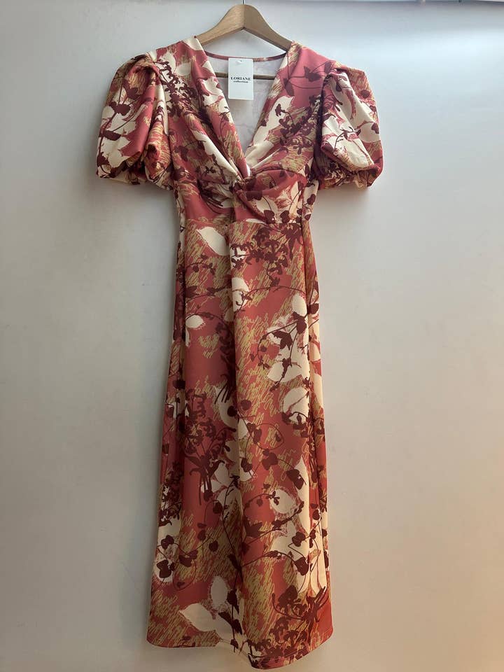 10059B Printed midi dress for wholesale by LORIANE