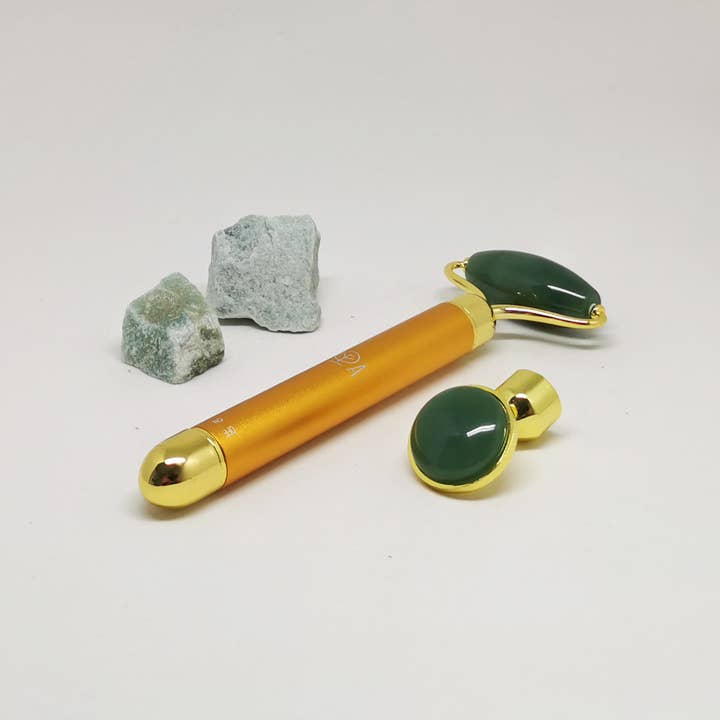 Super Anti-inflammatoire Vert Aventurine 2-1 Rouleau électrique pour le visage pour la vente par YA BEAUTY