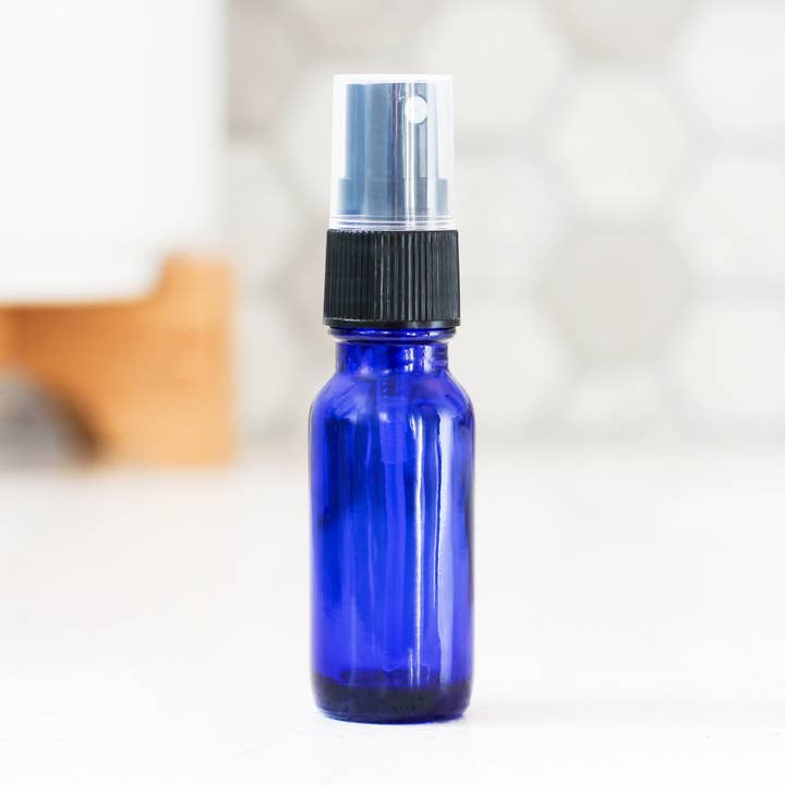 15ml Empty Blue Glass Spray Bottle for wholesale by Matrix Aromatherapy