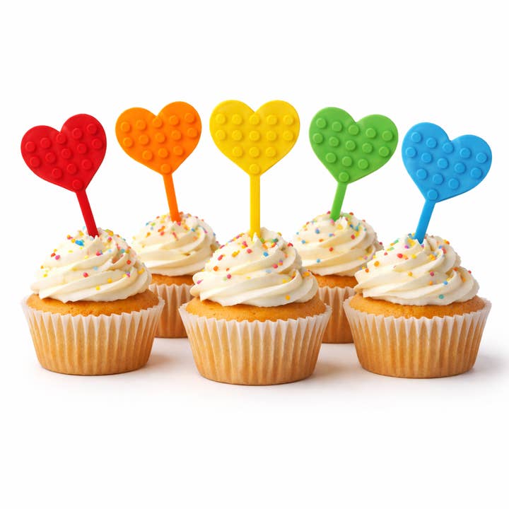 Rainbow Cupcake Hearts (5 per card) for wholesale by Made Happy Gifts