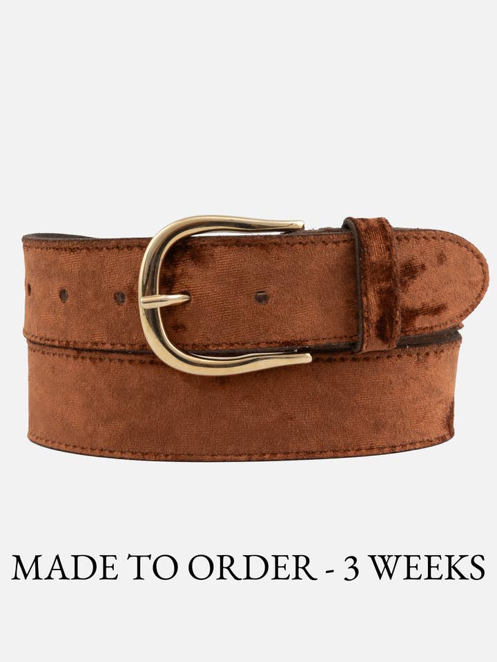 MADE TO ORDER Syl | Luxury Velvet Leather Belt for wholesale by Amsterdam Heritage Leather Belts, Bags, Jackets & Apparel