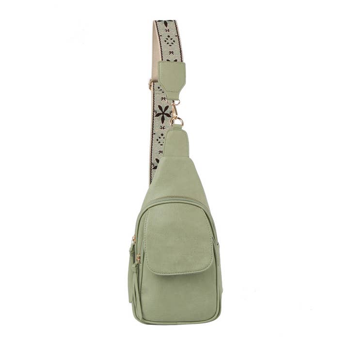 Handbag Factory Corp - Wholesale Crossbody Bag - Women's - Flap front double zip sling backpack