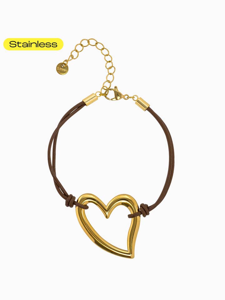 Stainless Heart Cord Bracelet for wholesale by Sessori