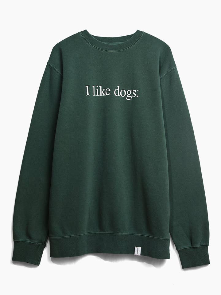 I like dogs. | Core Crewneck | Faded Green | Unisex for wholesale by Diogie Brand