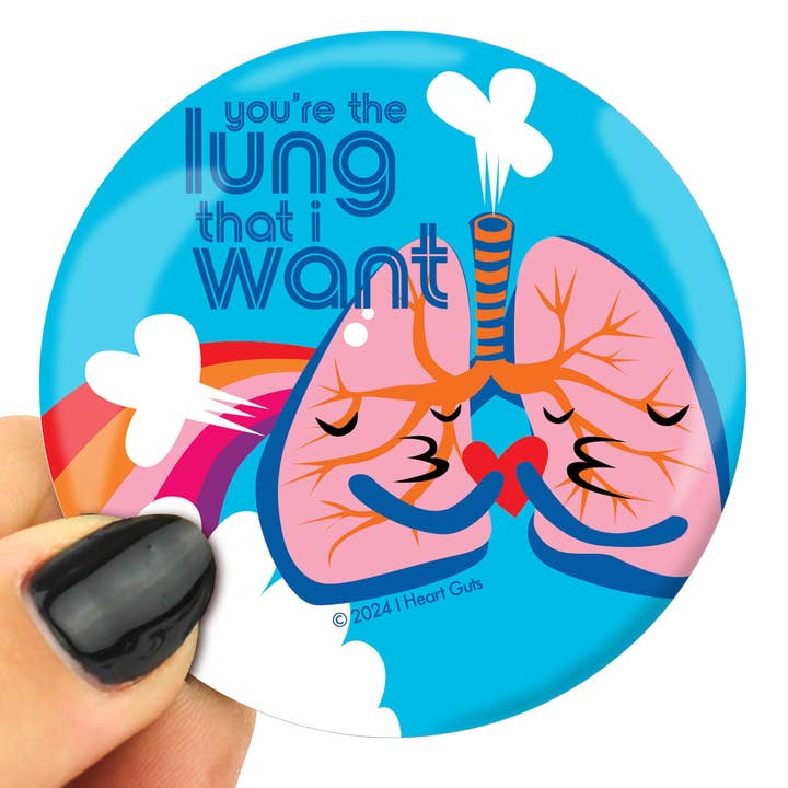 Lung That I Want Magnet 5-Pack for wholesale by I Heart Guts | Organ Plushies Wholesale