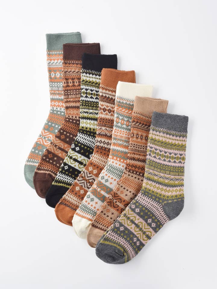 Rufia - Geometric Pattern Autumn Winter Socks for wholesale by Funkyrel® Atzbranding Limited