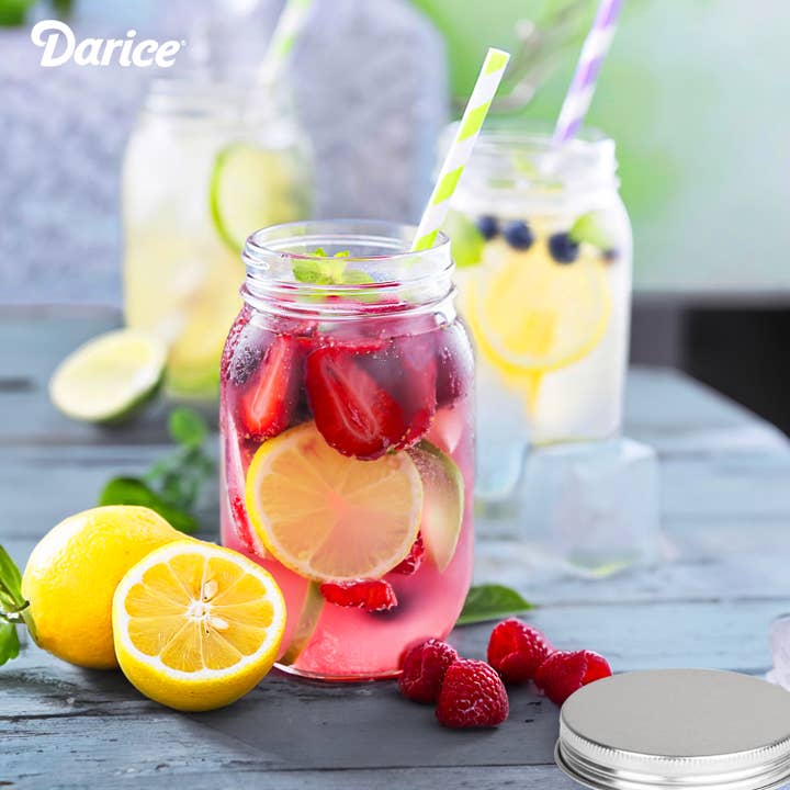 The Toy Group - Wholesale Jar - Darice 15oz Plastic Mason Jars with Lid - 6 Pack 4