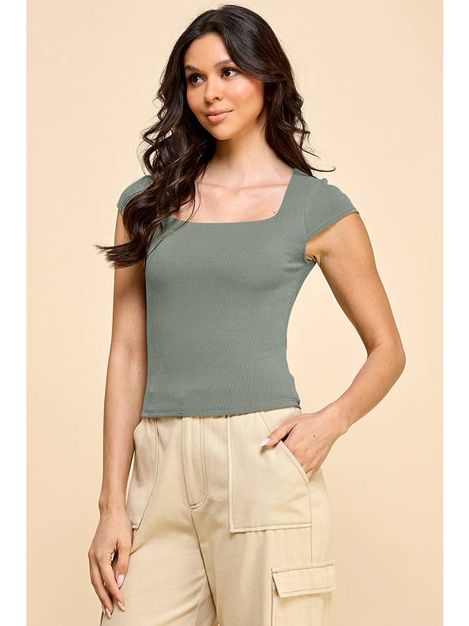 Heart & Hips - Wholesale Knit Top - Women's - RT53905A - DOUBLE LINED SQUARE NECK TOP10