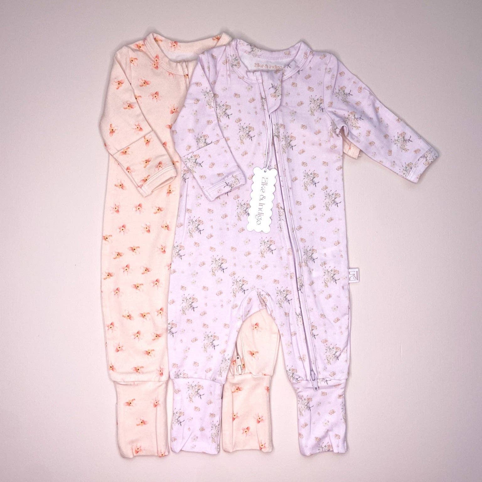 Elke & Indigo – Großhandel Body (mit Füßen) – Baby – Bambus- und Bio-Baumwoll-Florence Baby-Body – Posey8