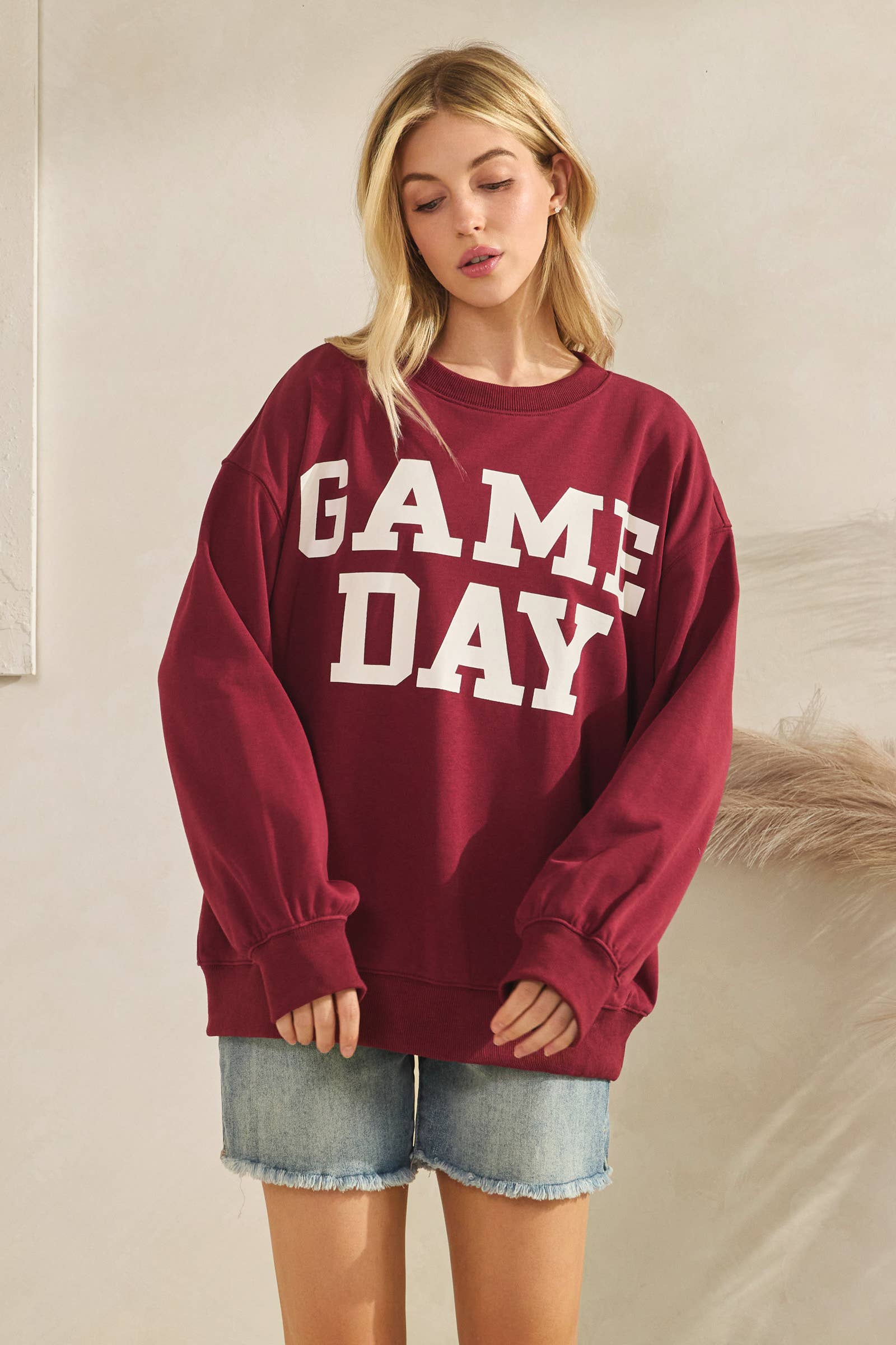 Sewn and Seen - Wholesale Graphic Sweatshirt - Women's - Bold Varsity Game Day Sweatshirt2