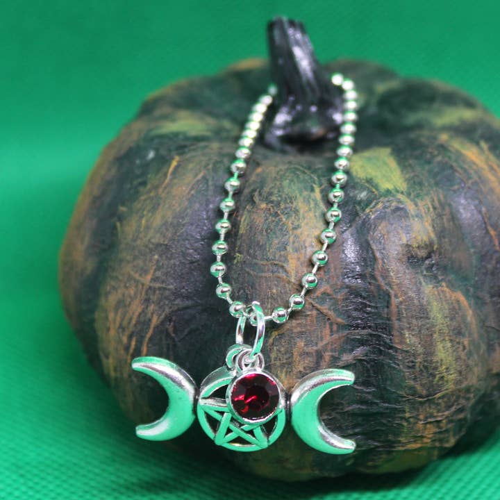 Röd trippel måne nyckelring Charm dragkedja kristall häxa för wholesale av Witchcrafted in MI