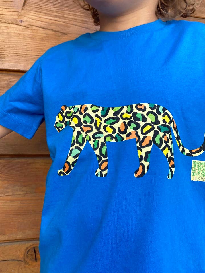 Dodo & Pals - Vendita all'ingrosso Maglietta serigrafata - Bambini - T-shirt leopardata verde per bambini
