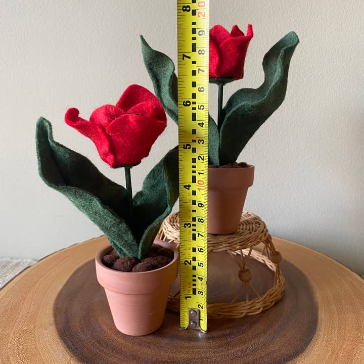 ForgetBKnot - Wholesale Artificial Flowers - Handmade Forever Felt Potted Tulip1