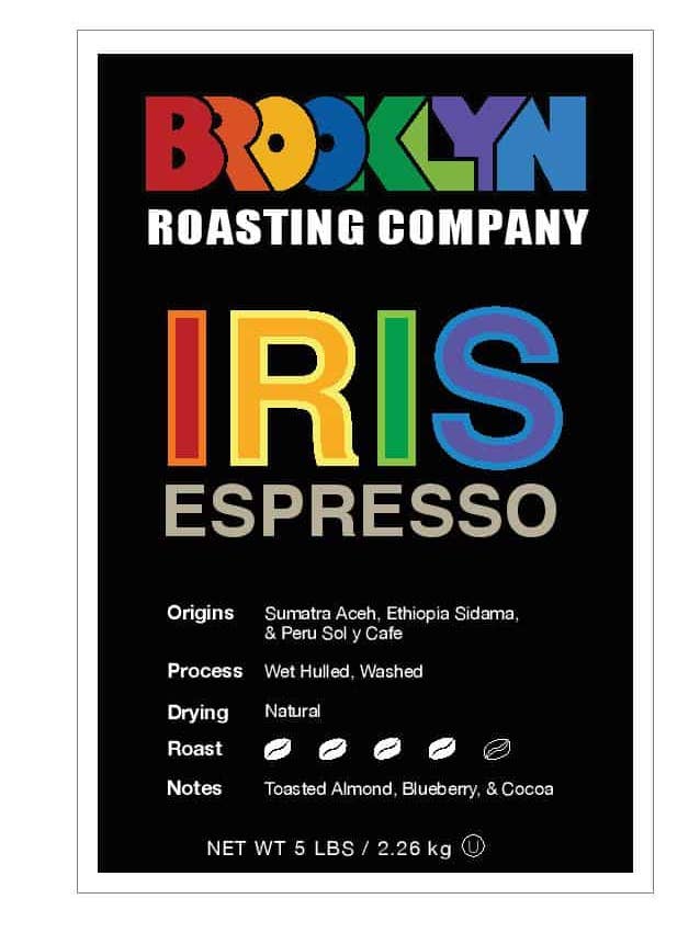 Café en grains entiers Iris Espresso de Brooklyn Roasting Company, 5 lb pour la vente par Brooklyn Roasting Company