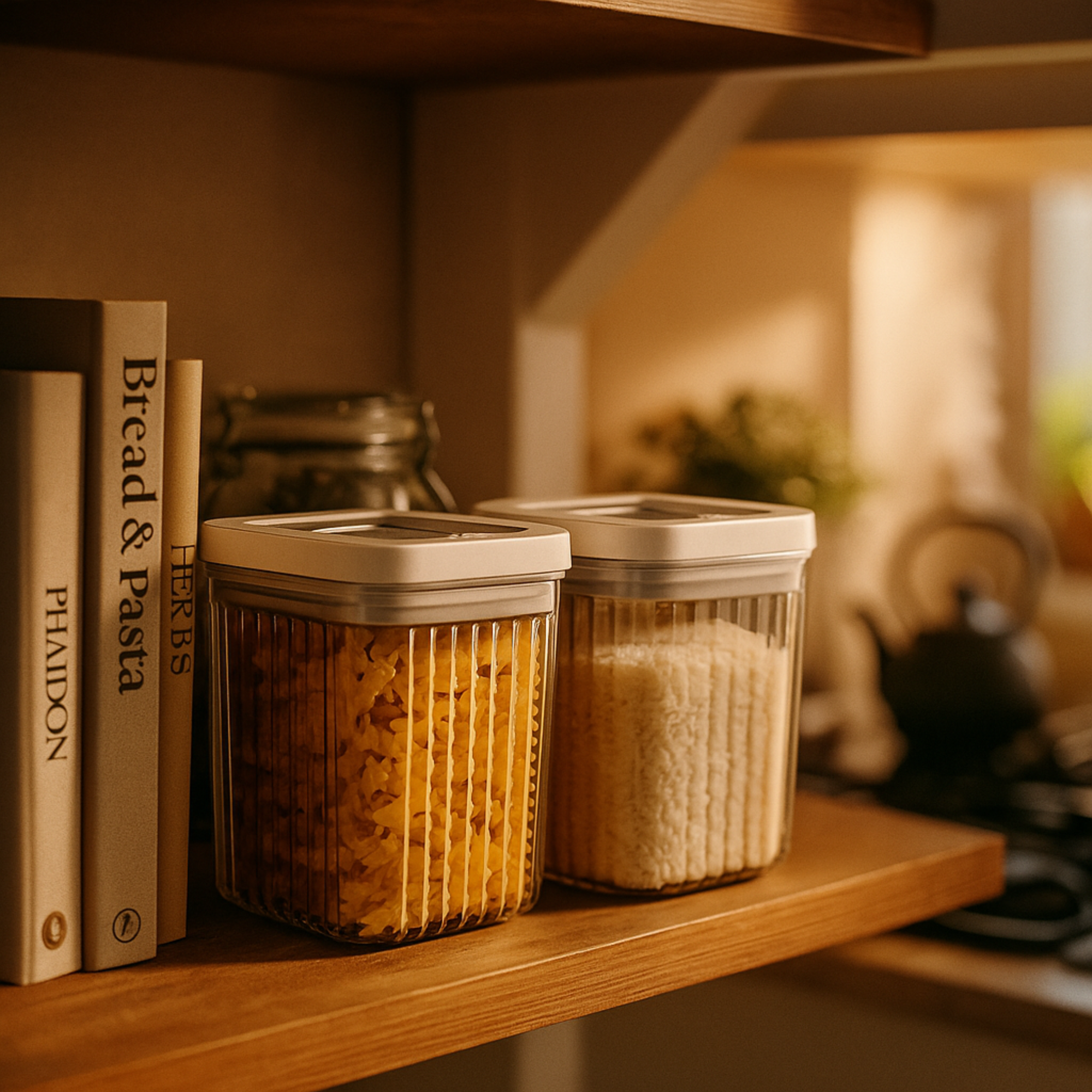 Oggi – wholesale Canister set – Food Canisters - Set of 2 Airtight Fluted - 64.25 oz6