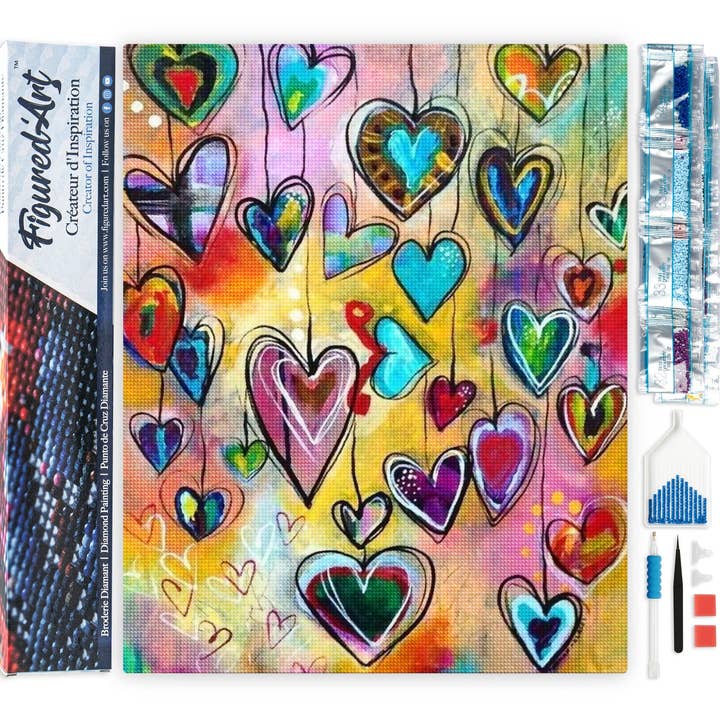 Diamond Painting - Hearts for wholesale by Figured'Art
