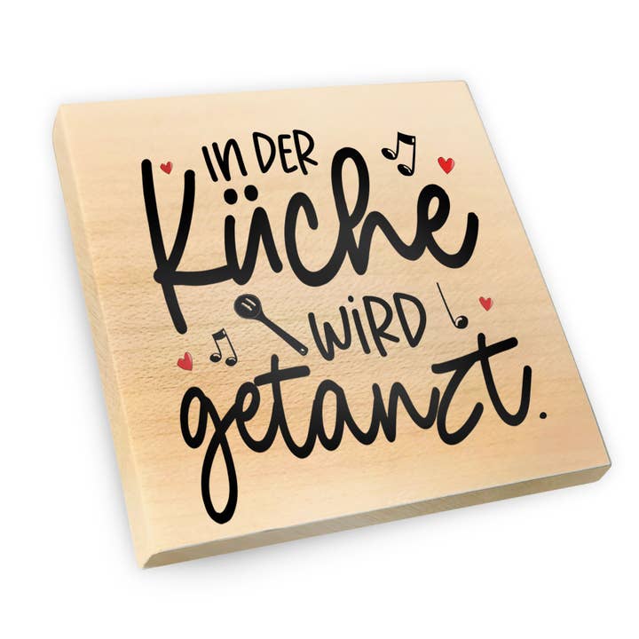 Koelkastmagneet van esdoornhout | In de keuken wordt gedanst voor wholesale door wammi