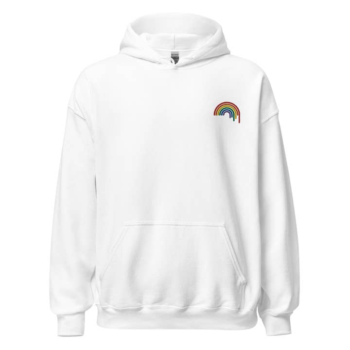 Rainbow Drip broderad unisex huvtröja för wholesale av Gay Pride Apparel