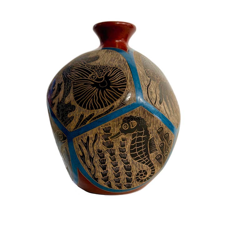 Mundo Handmade - Wholesale Vase - Octagonal Pot: Ocean2