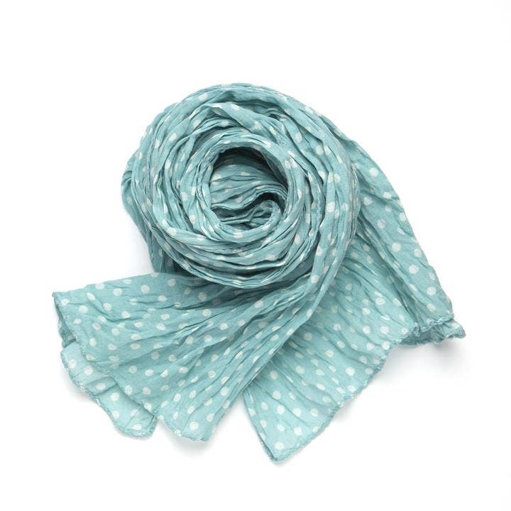 Dabu Polka Dot-Caribbean White Scarf for wholesale by halo and swan